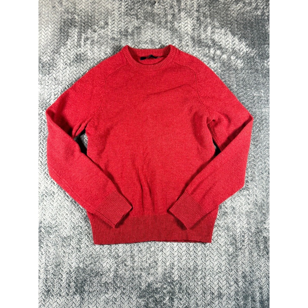 J.Crew Lambswool Sweater Womens Small Red Extra Cozy Soft Ribbed Knit Crew Neck